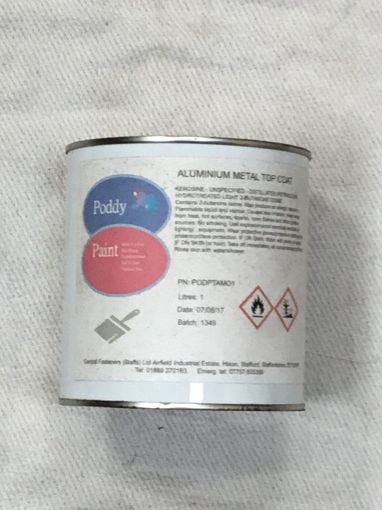 Picture of Poddy Paint Alumimium Metal Top Coat Paint 1ltr 9006