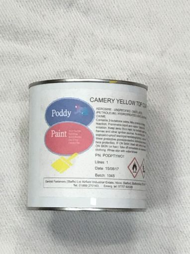 Picture of Poddy Paint BS10E55 Camery Yellow Metal Top Coat Paint 1ltr