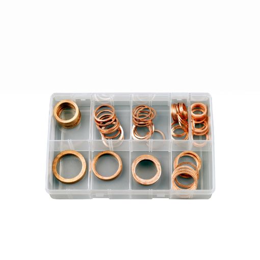 Picture of Assorted Copper Metric Washers 18-35mm