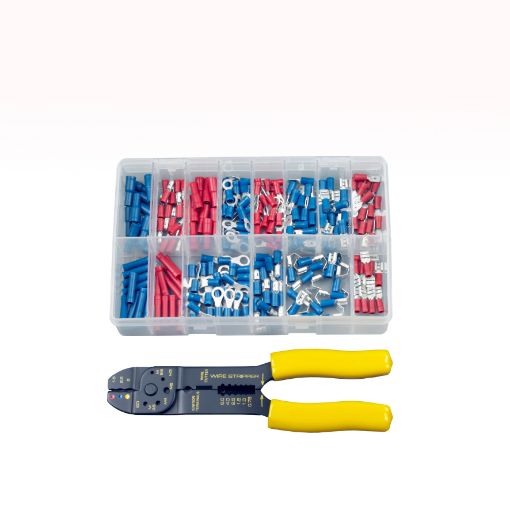 Picture of Assorted Insulated Terminals & Crimping Tool