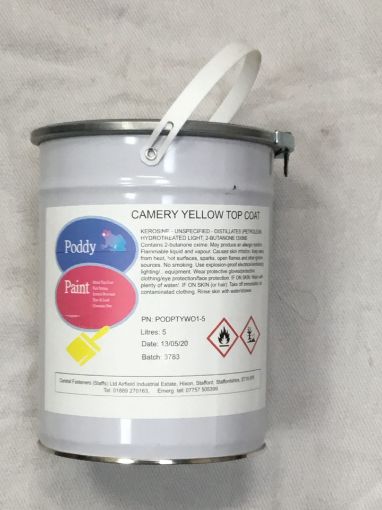 Picture of Poddy Paint BS10E55 Camery Yellow Metal Top Coat Paint 5ltr