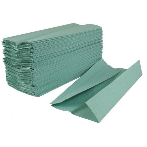 Picture of C Fold Paper 1ply Green Paper Towels   Size 230mm x 92mm Folded