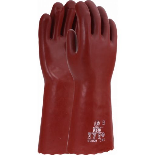 Picture of UCI Chemical Red PVC Gauntlet 18" (45CM) Size 10 XL