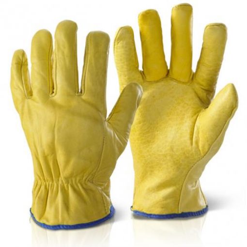 Picture of Click 2000 Yellow Leather Drivers Gloves Size 10 XL