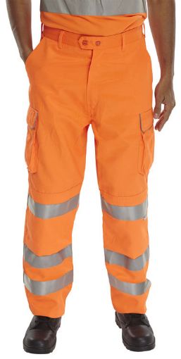 Picture of B Seen Hi Vis Orange Rail Spec Trousers - 32