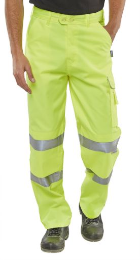 Picture of B Seen Hi Vis Yellow Combat Trousers - 28