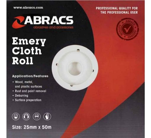 Picture of Abracs Emery Cloth Roll P120, 25mm X 50M