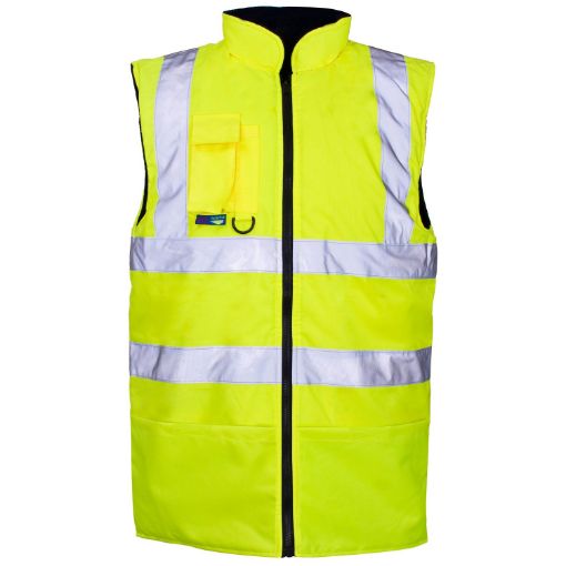 Picture of Yellow Hi-Vis Reversible Bodywarmer - M