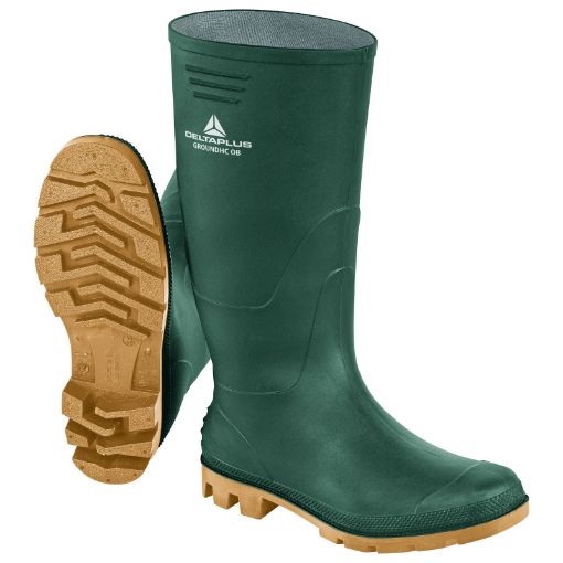 Picture of Delta Plus Groundhc Pvc Green Wellington Boots - NONE SAFETY - 05