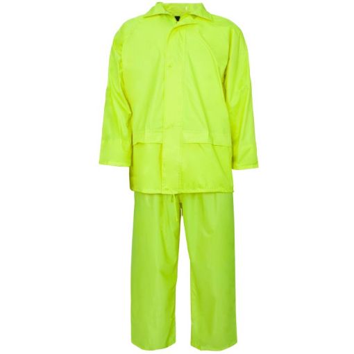 Picture of Polyester/PVC Two Peice Yellow Rainsuit 3XL