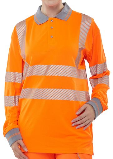 Picture of Beeswift 2XL Orange Hi Vis Rail Long Sleeve