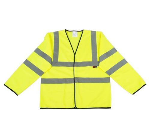 Picture of HI-VIS WAIST COAT LONG SLVE(YLW) XL