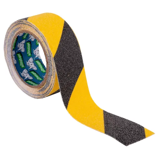 Picture of Black & Yellow Adhesive Hazard Warning Tape